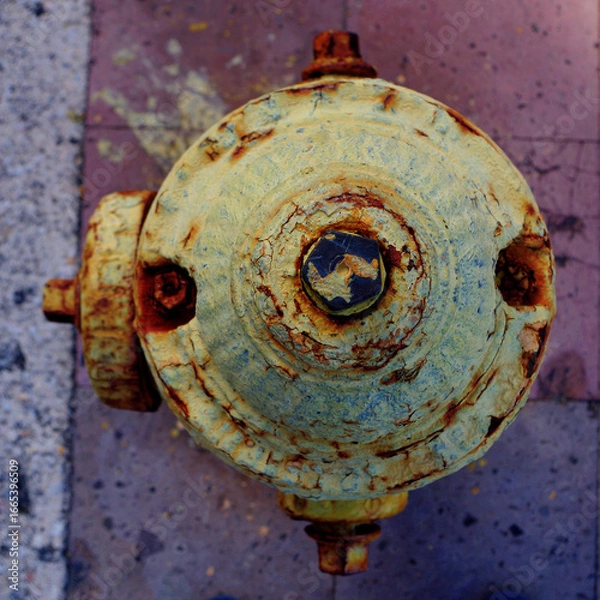 Fototapeta rusty metal fire hydrant top 