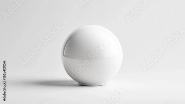 Fototapeta A simple, white studio scene with a half-sphere and small ball for showcasing products.  Perfect for presentations.
