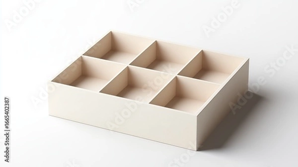Fototapeta Empty box set, shown against a white background.  3D image.
