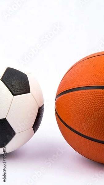 Obraz Two sports balls, close-up
