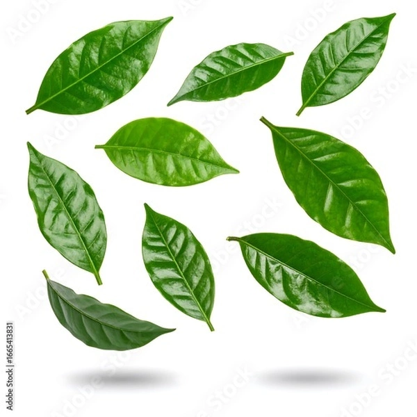 Obraz Fresh green leaves floating