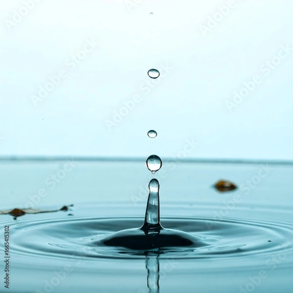 Obraz Water droplet impacting a calm surface