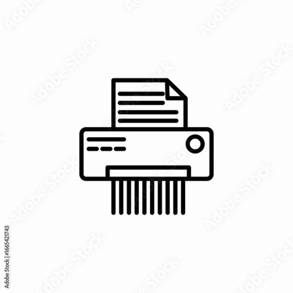 Fototapeta document shredder icon sign vector