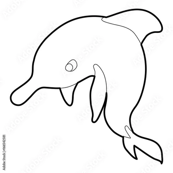 Obraz Dolphin icon outline