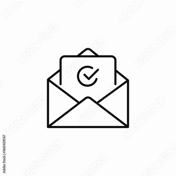 Obraz email message verification icon sign vector