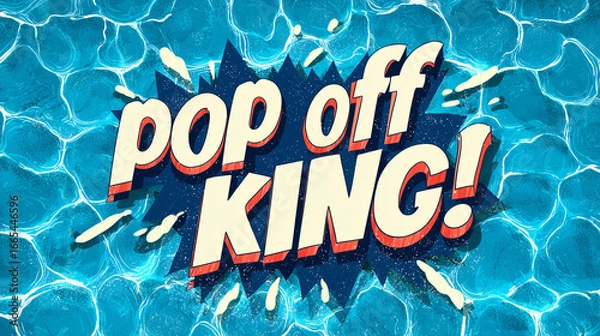 Fototapeta Pop Off King gen z slang, on a pool style background