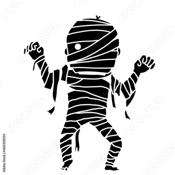 Fototapeta ミイラ男のシルエットのイラスト