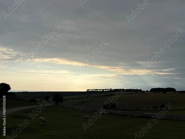 Obraz Sunbeam over the landscape 