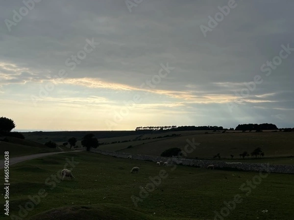 Obraz Sunbeam over the landscape 