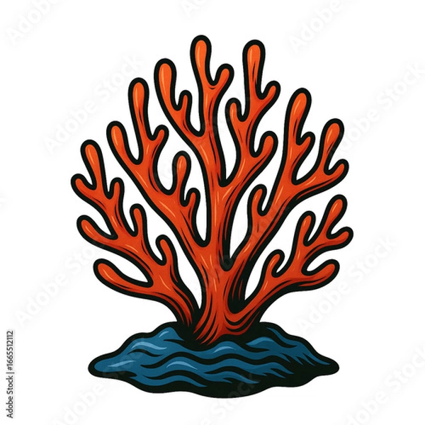 Fototapeta サンゴ礁のビンテージ風素材