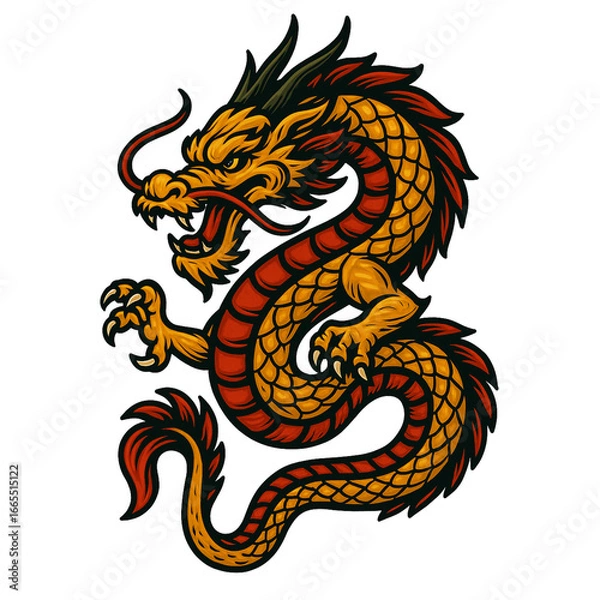 Obraz 龍のビンテージ風素材