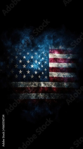Obraz American flag, smoky background