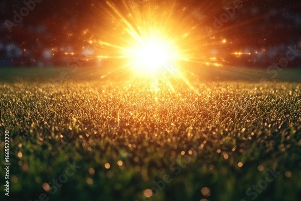 Obraz Explosive light on field at night
