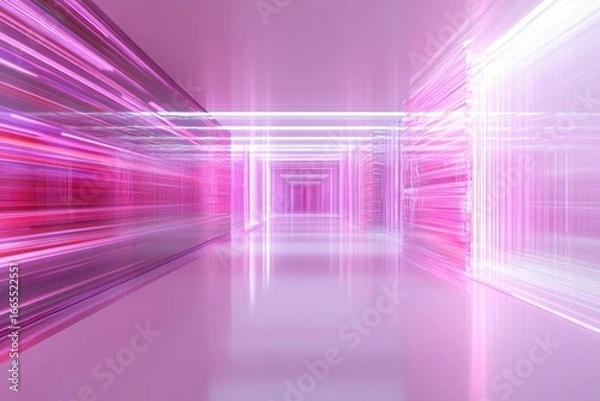 Obraz Futuristic corridor with vibrant light