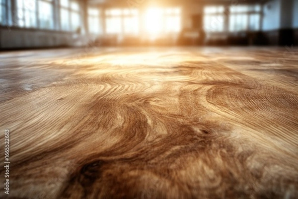 Obraz Wooden table top with sunlight