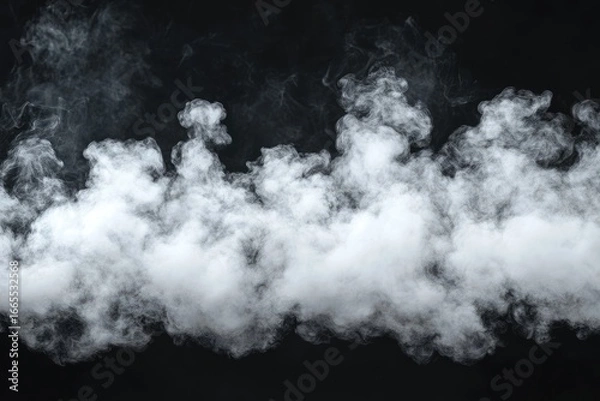 Obraz Abstract smoke plume on black background