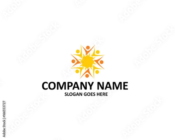 Obraz group people sun logo