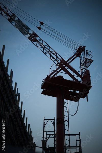 Fototapeta 夜のクレーン