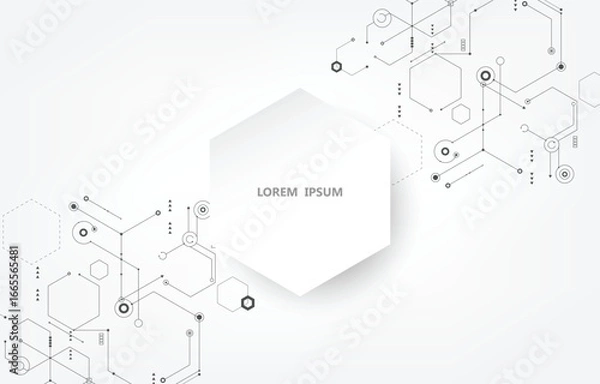 Obraz hexagon futuristic technology background.Abstract digital network.