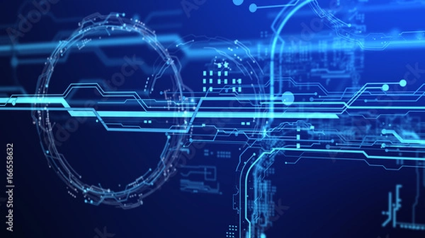 Fototapeta 3d Futuristic user interface. Technological background