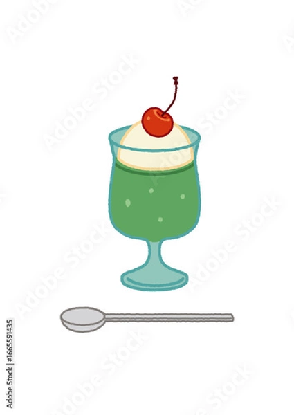 Obraz カフェメニュー イラスト クリームソーダ