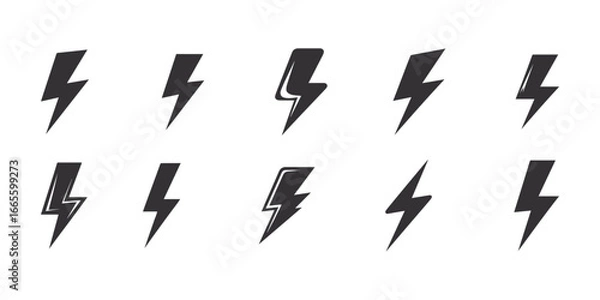 Obraz Modern Electric Bolt Logo with Futuristic Blue Light Design.