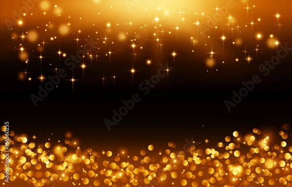 Fototapeta Golden lights, backgrond with stars