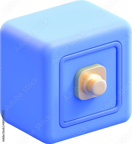 Obraz A blue 3D cartoon safe