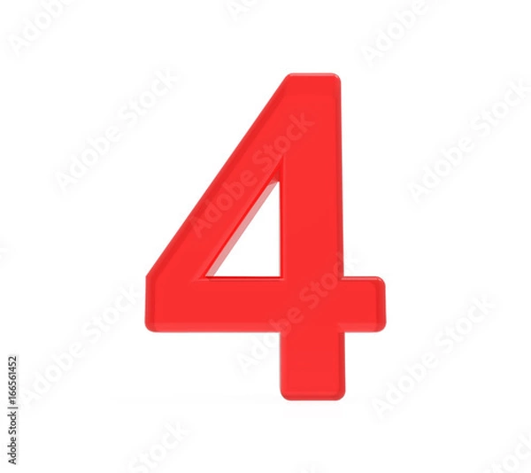 Fototapeta red number 4