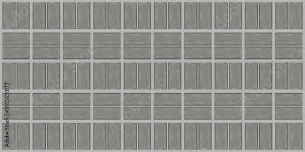 Obraz Paving block background pattern on the road Background. Gray brick road seamless vector. 