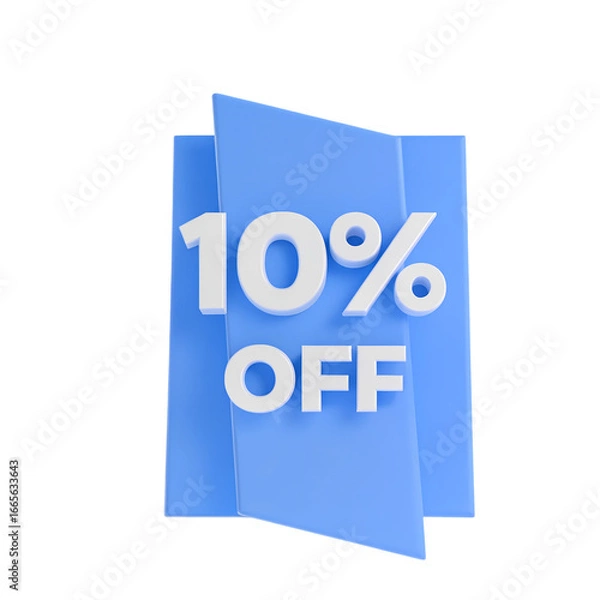 Obraz 10 percent off discount tag with bold white text announcing special offer savings