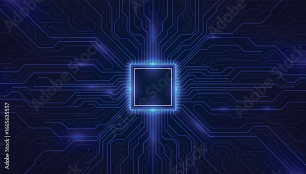Fototapeta Circuit board. Technology background. Central Computer Processors CPU concept. Motherboard digital chip.