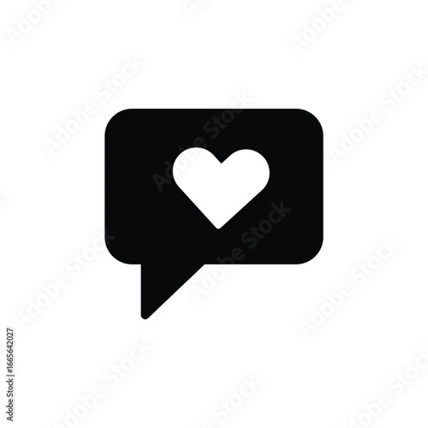 Fototapeta Heart in Speech Bubble Icon for Love and Communication