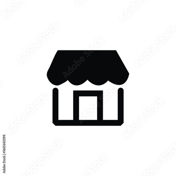 Fototapeta Flat Design Shop Icon for Modern Business and E-commerce