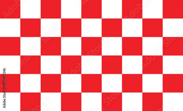 Fototapeta A checkerboard pattern of red and white square shapes