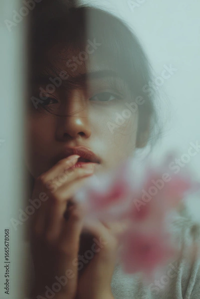 Fototapeta ai edit captures essence of minimalist portrait of blogger emphasizing emotion and inspiration
