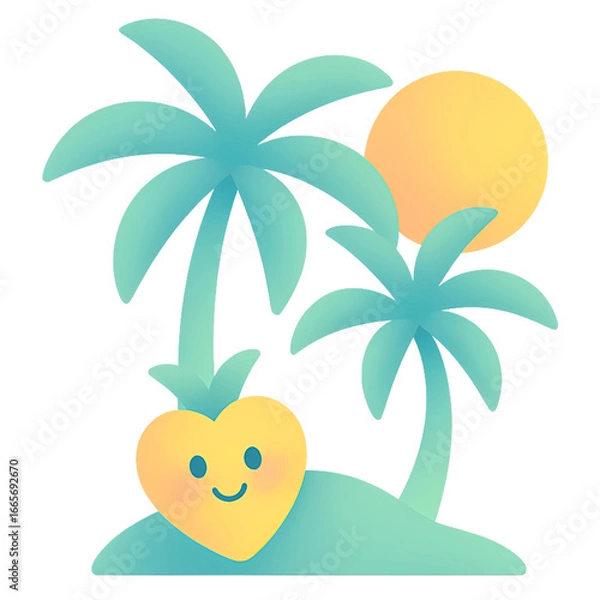 Obraz Palm trees with a sun