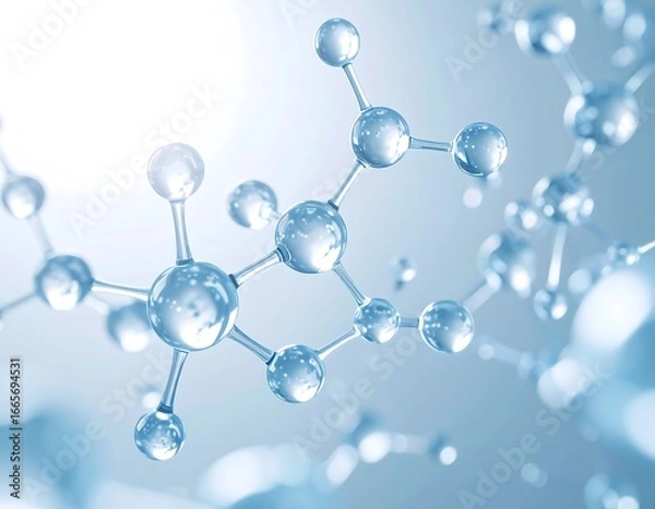 Fototapeta Molecular Structure with Science Background.