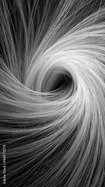 Obraz Abstract spiral vortex of light gray strands