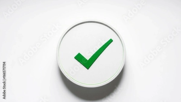Fototapeta Sello de aprobación con un check verde vibrante