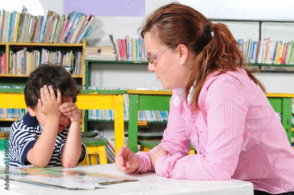 Obraz Tired studying.