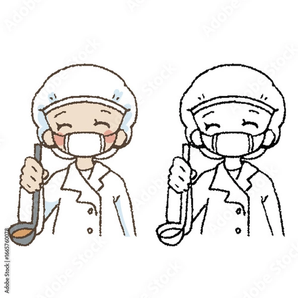 Obraz 手描きのかわいい調理員１