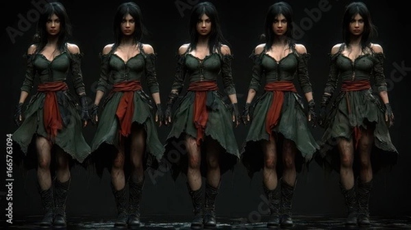 Obraz Fantasy Female Warrior 3D Model