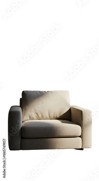 Obraz Isolated Beige Armchair with Shadow on Transparent Background Illustration