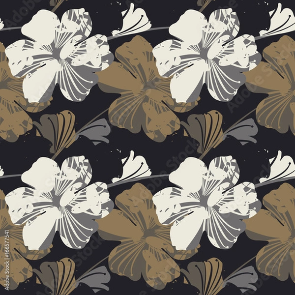 Fototapeta Elegant seamless pattern with abstract flowers