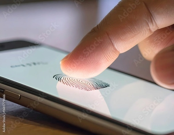 Obraz 生体認証を解除する指先