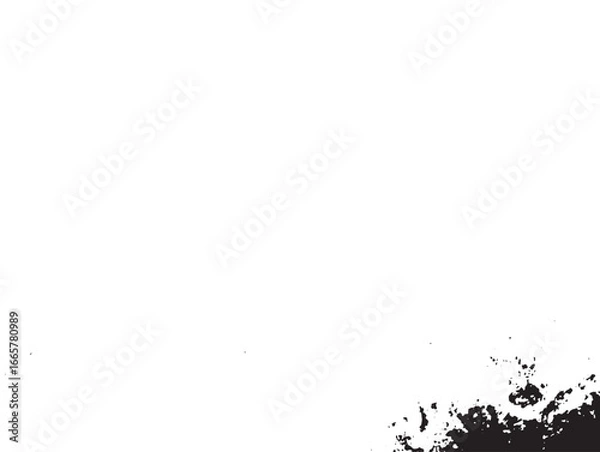 Obraz black ink splashes on white at corner vector