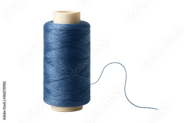 Obraz Blue Sewing Thread Spool Isolated on Transparent Background