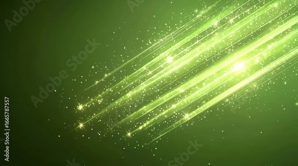 Obraz Green Glowing Lines Abstract Background