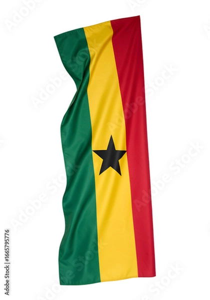 Fototapeta Ghana National Flag Vertical Display Isolated On Transparent Background